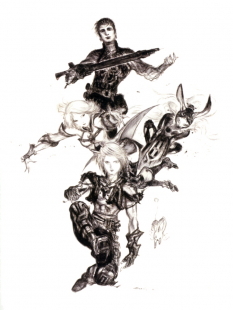 Main Cast concept art from Final Fantasy XII by Yoshitaka Amano