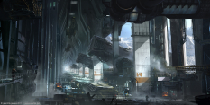 MAWLR Assembly Hall concept art from Killzone 3 by Jesse van Dijk