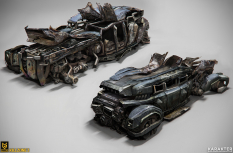 Visari Destroyed Car concept art from Killzone 3