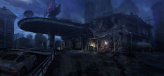 Gas Station concept art from Gears of War by John Liberto