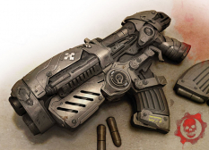 Hammerburst concept art from Gears of War