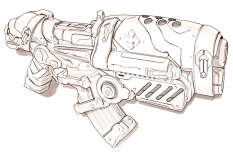 Hammerburst Concept art from Gears of War
