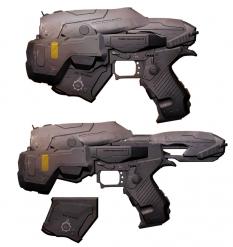 Snub Pistol concept art from Gears of War