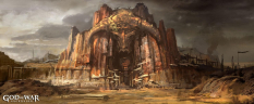 Desert Throne concept art from God of War: Ascension by Cecil Kim