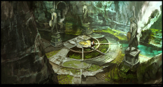 Lower Section concept art from God of War: Ascension by Cecil Kim