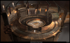 Puzzle Room concept art from God of War: Ascension by Cecil Kim