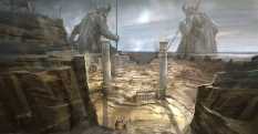 Two Giants concept art from God of War: Ascension by Cecil Kim