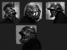 Brute Helmets concept art from God of War: Ascension by Anthony Jones