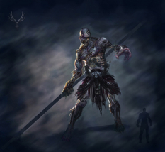 Giant Undead concept art from God of War: Ascension by Eric Ryan