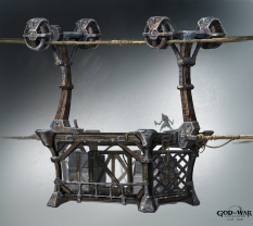 Cable Car concept art from God of War: Ascension by Cliff Childs