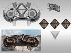 Contraption concept art from God of War: Ascension by Luke Berliner