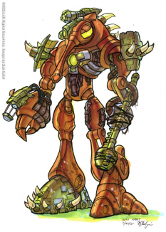 Boss Robot  Color concept art from Jak and Daxter: The Precursor Legacy by Bob Rafei