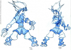 Jak Action concept art from Jak and Daxter: The Precursor Legacy by Bob Rafei