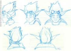 Jak Head Study concept art from Jak and Daxter: The Precursor Legacy by Bob Rafei
