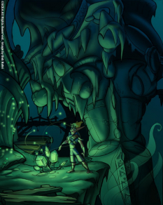 Cavern Dark Chamber concept art from Jak and Daxter: The Precursor Legacy by Bob Rafei