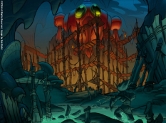 Cavern Excavation concept art from Jak and Daxter: The Precursor Legacy by Bob Rafei