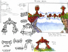 Temple Gate concept art from Jak and Daxter: The Precursor Legacy by Bob Rafei