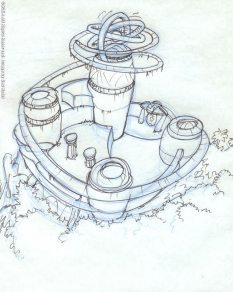 Temple Top concept art from Jak and Daxter: The Precursor Legacy by Bob Rafei