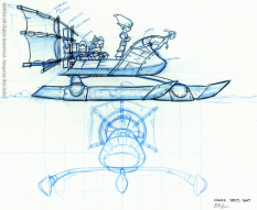 Farmer Speedboat concept art from Jak and Daxter: The Precursor Legacy by Bob Rafei