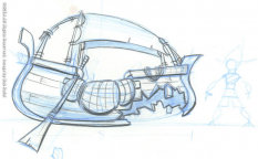 Fishing Boat concept art from Jak and Daxter: The Precursor Legacy by Bob Rafei