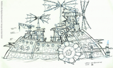 Lurker Ship concept art from Jak and Daxter: The Precursor Legacy by Bob Rafei