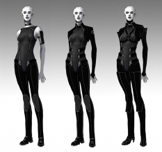 Asari Outfit Concepts art from Mass Effect