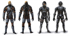 Human Outfit Concepts art from Mass Effect