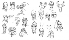 Salarian Face Concepts art from Mass Effect