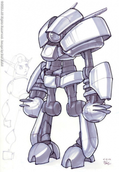 KG Robot concept art from Jak II by Bob Rafei