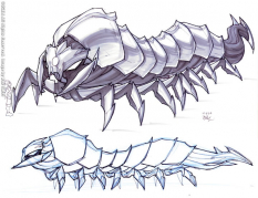 Centipede concept art from Jak II by Bob Rafei