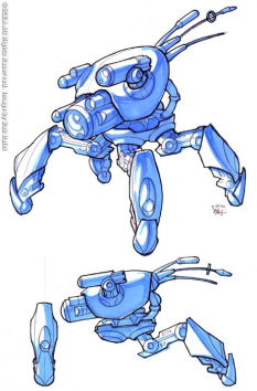 Baron Mech Droid concept art from Jak II by Bob Rafei