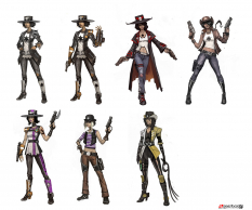 The Sheriff Sketches concept art from Borderlands 2 by Matias Tapia
