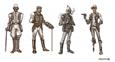 Sir Hammerlock Sketches concept art from Borderlands 2 by Matias Tapia