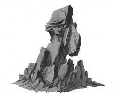 Boulder Rock concept art from Borderlands 2 by Kevin Duc