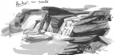 Stream Sketches concept art from Borderlands 2 by Kevin Duc