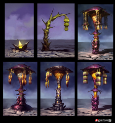 Tree concept art from Borderlands 2 by Matias Tapia