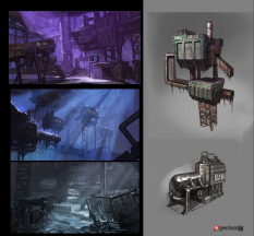 Dahl Cave (Corrosive Caverns) concept art from Borderlands 2 by Matias Tapia