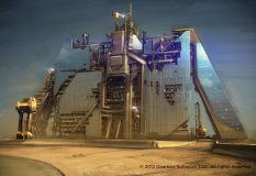 Hyperion City Construction Site concept art from Borderlands 2 by Lorin Wood