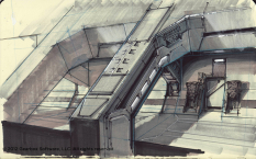 Hyperion City Detail concept art from Borderlands 2 by Lorin Wood