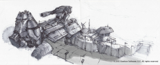 Sanctuary Gate Vehicle concept art from Borderlands 2 by Lorin Wood
