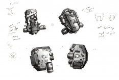 Manufacturer Shields concept art from Borderlands 2 by Kevin Duc