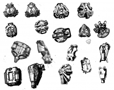 Shield Mod Concepts concept art from Borderlands 2 by Kevin Duc