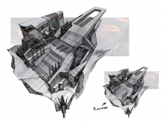 Jack's Fortress - Layout Study concept art from Borderlands 2 by Kevin Duc