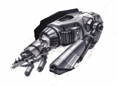 Probe Sketch concept art from Borderlands 2 by Kevin Duc