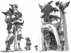Tiny Tina's Assault On Dragon Keep - Dwarf Props concept art from Borderlands 2 by Kevin Duc
