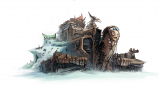 Tundra - Ice Fort Zone 1 concept art from Borderlands 2 by Kevin Duc