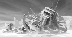 Tundra - Battleship concept art from Borderlands 2 by Kevin Duc
