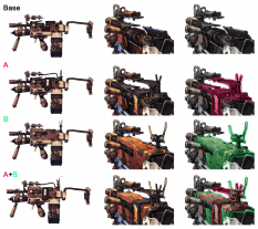 Bandit SMG Body Variants concept art from Borderlands 2 by Kevin Duc