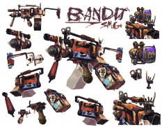 Bandit SMG Breakdown concept art from Borderlands 2 by Kevin Duc