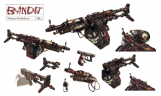 Bandit Weapon Breakdown concept art from Borderlands 2 by Kevin Duc